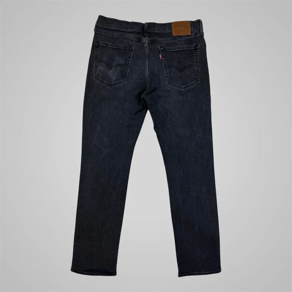 Levi's 514 Slim Straight Jeans Mens 36x31 Washed‎ Black Charcoal Stretch Denim